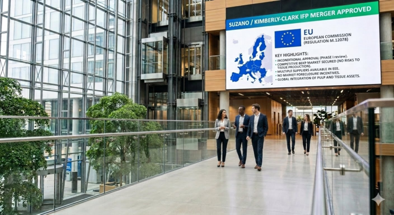 Comissão Europeia aprova a aquisição da Kimberly-Clark IFP pela Suzano S.A.